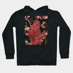Girl in store red merch
